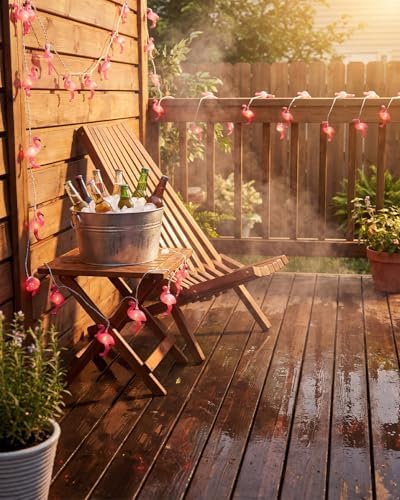 SUNSGNE 8.5FT 10 LED Flamingo String Lights, Pink Party String Lights - Image 4