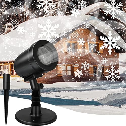 Christmas Snowflake Projector Light Outdoor, Waterproof Christmas Laser Lights with Four Patterns, Snowfall Led Projector Lights for Xmas Indoor Home Party Garden Patio by ManlyScentedCandlesforMen