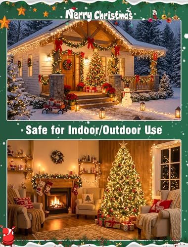 Hopolon Clear Christmas Lights Set 2 Pack 50 Count Green Wire Mini Lights - Image 5