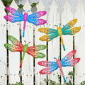 4 Pcs Retro Metal Dragonfly Outdoor Wall Art Hanging Decor by eoorau