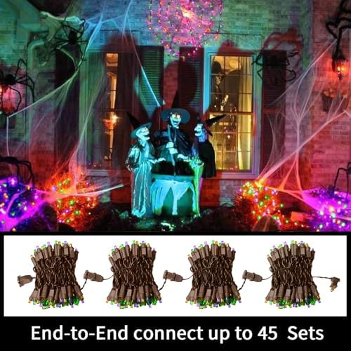 LAMPHOME Halloween String Lights - 21.6ft 100LED Orange Purple Green Mini Bulbs Lights, Halloween Lighting Decor for Outdoor&Indoor Use, Fairy Garden, Yard, Home, Party, Holiday Decoration - Image 4
