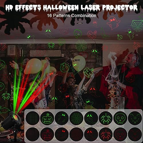 Halloween Projector Lights Outdoor, Waterproof Halloween Laser Projector Lights with Remote, Halloween Spotlight Decorations for Party Yard Garden Outdoor Indoor - Image 2