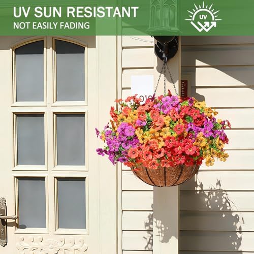 AGIRL 2 Set Artificial Hanging Flowers with Baskets for Outdoors - Image 5