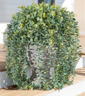 Faux Outdoor Plants Fake Hanging Plants for Outdoors Outside Decorations, 2 Pcs White Faux Eucalyptus Vines Realistic UV Resistant Artificial Greenery for Planters Porch Garden Yard Front Door Patio by Ivydale