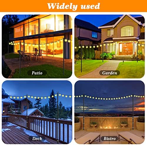 Mutovlin 8 Pack String Light Poles,10 Ft Light Poles for Outside String Lights,Outdoor Lights Pole with Fork,Metal Poles Stand for Patio Deck Backyard - Image 3