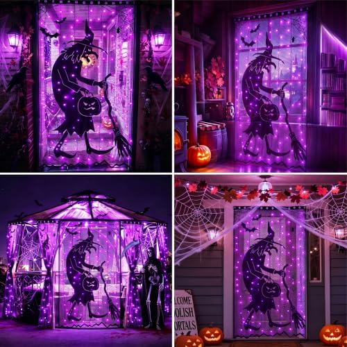 Halloween Decorations Door Cover Lights, 6.5 x 3.2ft Front Door Decorations - Image 6