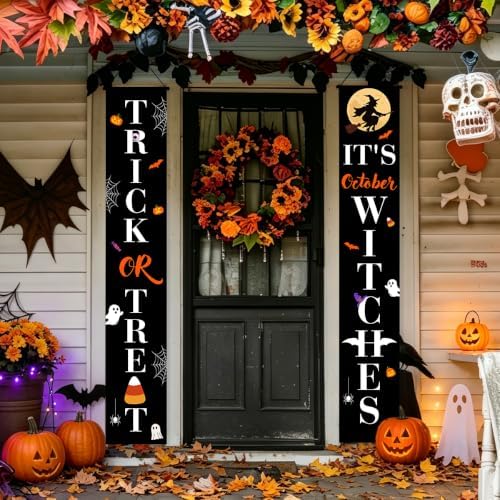 Halloween Door Banners Outdoor Halloween Decorations Witches Porch Decor - Image 2