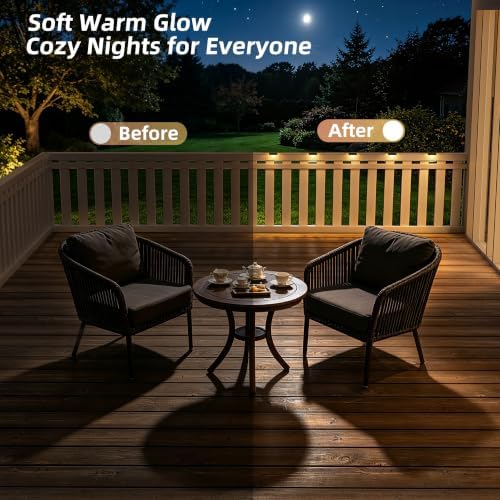 VOLISUN 16 Pack Solar Deck Lights Outdoor, Warm White LED Solar Step Lights for Outside, Waterproof Fence Light for Patio, Deck, Stairs, Yard, Pool and Porch (Black) - Image 5
