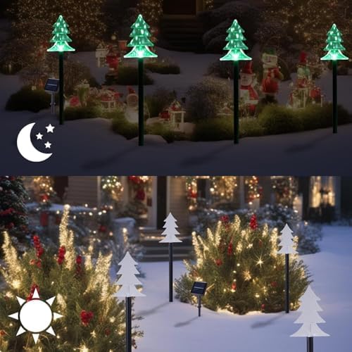 Christmas Decorations Outdoor, Solar Tree Pathway Lights, 5 PCS - Image 3