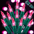 LAMPHOME Pink Christmas Valentine's String Lights 100 Mini Incandescent Fairy Light Decor 20 Ft Green Wire Indoor & Outdoor Party Patio Bedroom, Xmas Tree Garland Easter Holiday Decoration by ULL