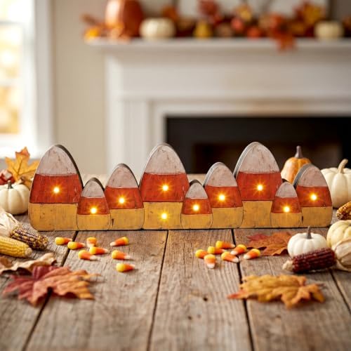 Yousoontic Fall Halloween Decor, Light up Candy Corn Table Centerpieces - Image 2