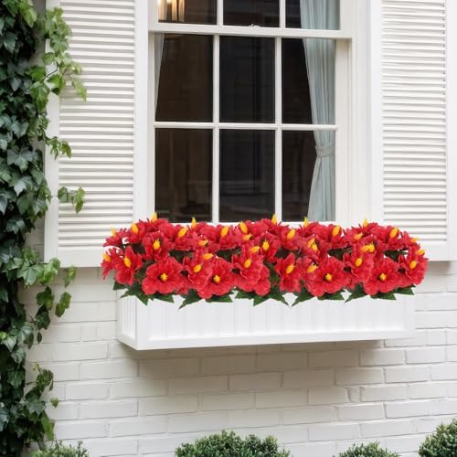 2 Pcs Artificial Hibiscus Flowers Red Fake Tropical Flowers - Image 4