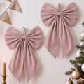Suncalla 2 Pcs Red White Christmas Stripe Wreath Bows 18'' x 12'' by Unknown