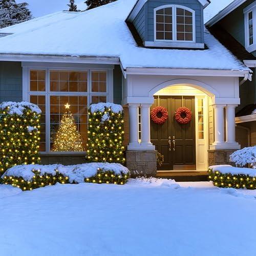 BlcTec Christmas Net Lights, 200 LED 8.4ft x 5.2ft Outdoor Christmas Lights with 8 Modes, Timer, Connectable, Waterproof Design for Trees, Bushes, Shrubs Outdoor Christmas Decorations, Warm White - Image 6