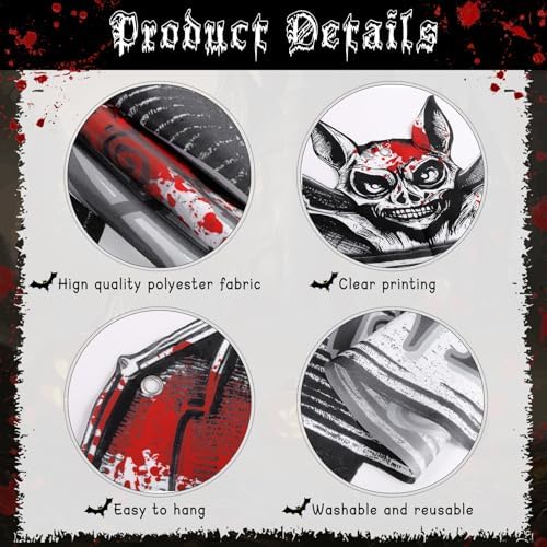 Tiamon Halloween Cemetery Door Decorations Skeleton Tombstones Door Banner - Image 3