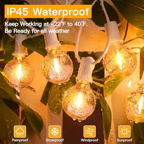 Ollny Outdoor String Lights, 150FT LED Patio Lights Waterproof White Wire - Image 3