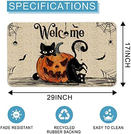 Hexagram Halloween Door Mat, Welcome Mat for Front Door Outdoor 17x29 - Image 3