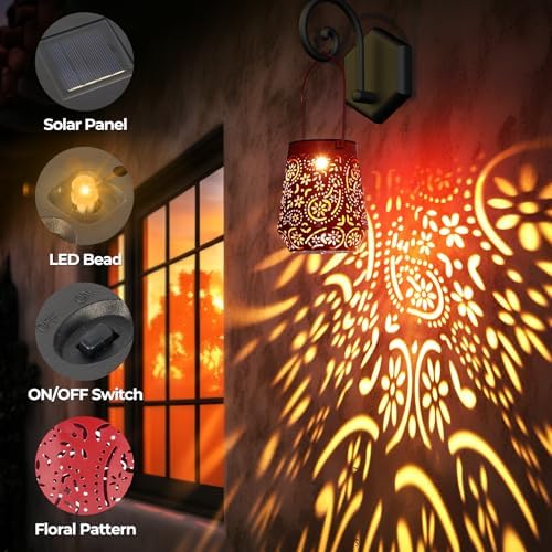 Solar Lanterns 4 Pack Outdoor Waterproof Solar Lights, Auto ON/Off Lanterns - Image 4