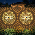 2 Pack Solar Fence Lights Metal Solar Powered Outdoor Wall Deck Step Lights Dragonfly Floral Theme Waterproof Fence Light for Garden Post Patio Backyard Yard Decor, Gardening Gifts for Women Mom by gardencave