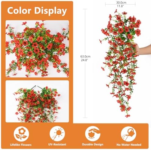 Hommyea Artificial Fake Fall Flowers Plants for Outdoors Mums Home Decor - Image 2