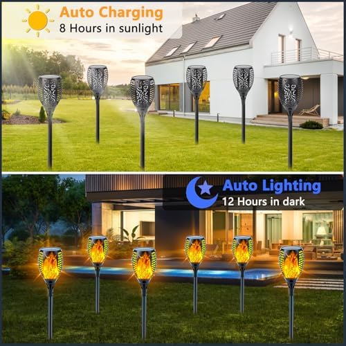 Solar Torch Lights with Flickering Flame Larger Size Solar Flame Lights - Image 3