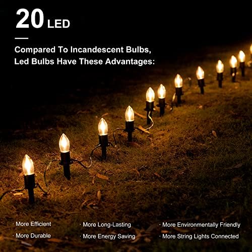 C9 Christmas Pathway Lights Outdoor - 24.2FT Path String Lights with 20 LED - Image 2