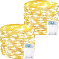 2 Pack 60 LED Fairy Lights Battery Operated with Timer, 20 FT Warm White by BOSSERN