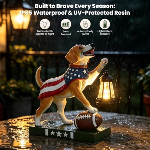 Solar Dog Garden Statues with Clearance Lights, 11" Dog Figurine Home Decor - Image 4