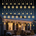 2 Pack 13 Ft 192 LED Snowflake Christmas Icicle Lights with 16 Drops, 8 Modes and Timer, IP65 Waterproof Connectable for Indoor Outdoor House Window, Warm White by Minetom