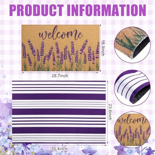 Tinideya 2 23.6 X 35.4 Inches Lavender Purple and White - Image 2