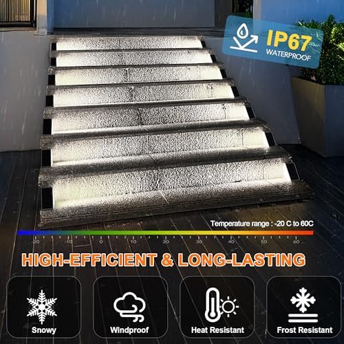 AUDLES LED Solar Step Lights Waterproof Outdoor Stair Lights, Solar Deck Lights Outdoor Decor IP67 Solar Lights for Yard, Patio, Garden, Walkways, Front Door, Pathway, Driveway (8) - Image 4