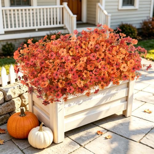 Hommyea Fall Artificial Fake Mums Flowers Plant for Outdoor Faux Home Decor by HommyeaArtificialFlowers