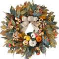 HipTree 24 Inch Fall Wreath for Front Door,Pumpkin Wreath Farmhouse Decor by HipTree