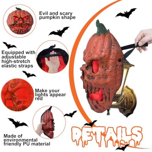 Halloween Pumpkin Porch Light Covers, Pumpkin Light Covers Skeleton Halloween Decorations Outdoor Garage Lights Fixtures Cover Fall Porch Decor for Porch, Front Door, Wall Lamp (Red) - Image 3