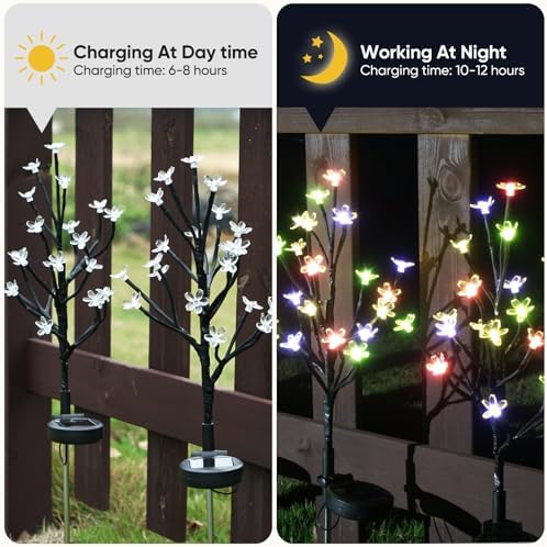 6 Pack Solar Lights Outdoor Waterproof, Garden Lights Solar Flowers - Image 4
