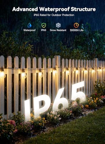 Minetom 164FT Outdoor String LED Patio Lights Waterproof,Shatterproof S14 Vintage Edison Bulbs,Commercial Grade Outside Hanging Lights Waterproof for Porch Deck Garden Backyard Balcony Cafe Bistro - Image 5