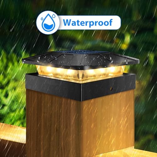 Peasur 4 Packs 4x4 Solar Post Cap Lights Outdoor with 3 Modes - Image 6