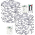 2 Pack Fairy Lights Battery Operated with Remote 66FT 200 LED Cool White by EXF