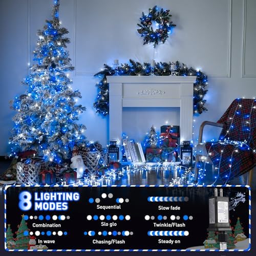 JMEXSUSS Blue and White String Lights Indoor, 200 LED Classroom Lights - Image 4