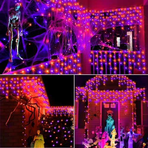KNONEW 33FT 400 LED Orange Purple Halloween Lights Outdoor Decor Plug in - Image 5