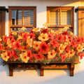 Geegoods Fall Artificial Petunias for Outdoors, 8 Bundles Orange Yellow by GeegoodsLLC