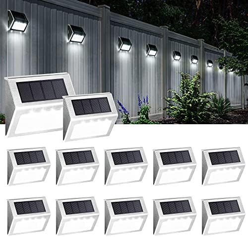 SOLPEX Solar Fence Lights, 12 Pack, Waterproof, Cold White by Solpex