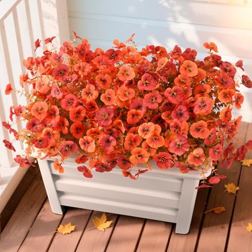 INQCMY Artificial Pansy Fall Flowers for Outdoors Decoration Faux Mums by INQCMYPlantRack