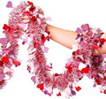 Valentines Garland Decor,50Ft Glitter Tinsel Heart Garland Decorations for Tree Mantle Bedroom Office Classroom Party Indoor Outdoor Holiday Home Pink Red White by brand