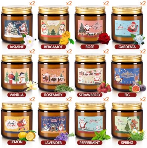 24 Pack Christmas Scented Candle Gift Set, Jar Candle Set (3.5 oz) - Image 2