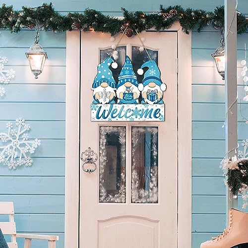 Panelee Winter Gnome Welcome Door Sign Snowflake, Wooden Harvest Decor - Image 2