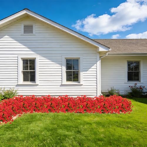 24 Bundles Artificial Morning Glory Flowers for Outdoors, Red - Image 5