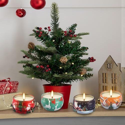 24 Pack Christmas Scented Candles - Natural Soy Wax Advent Candles, Smokeless Clean Burning with Cotton Wick, 2.5oz Mini Jar Candles for Holiday Gifts, Home Decor & Christmas Party Favors - Image 7
