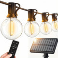 100FT Solar String Lights Outdoor Waterproof, G40 Patio Lights Shatterproof Bulbs with Remote Control, Dimmable Timer 3 Lighting Modes for Porch, Yard, Backyard, Garden, Camping Decor by Vozuji