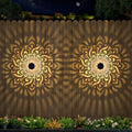2 Pack Large Solar Fence Lights Metal Solar Powered Outdoor Wall Deck Step Lights Mandala Theme Waterproof Fence Light for Garden Post Patio Backyard Yard Decor, Gardening Gifts for Women Mom Grandma by gardencave